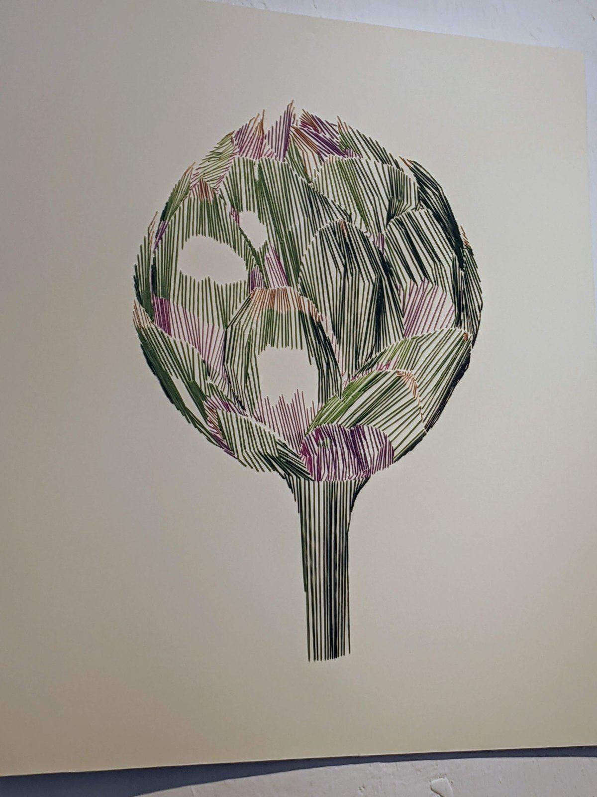 Tableau brodé, broderie d'art, grand format, oeuvre unique